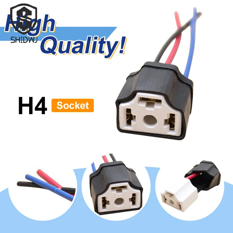 

1 шт. H4 9003 керамический провод для фар, термостойкость, автомобильная головная лампа, жгут проводов лампы, разъем, адаптер, проводка