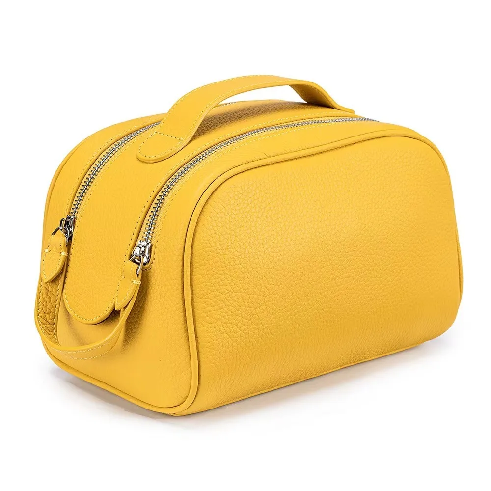 Lady Tote Bag Storage Bag For Woman Handbag Cowhide High-End Travel Large Capacity Makeup Bag Genuine Leather Soft Toiletry Bag
