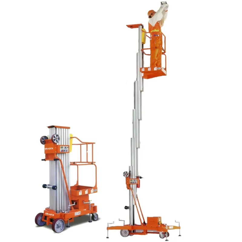 

Single mast vertical aluminum alloy electric human lift