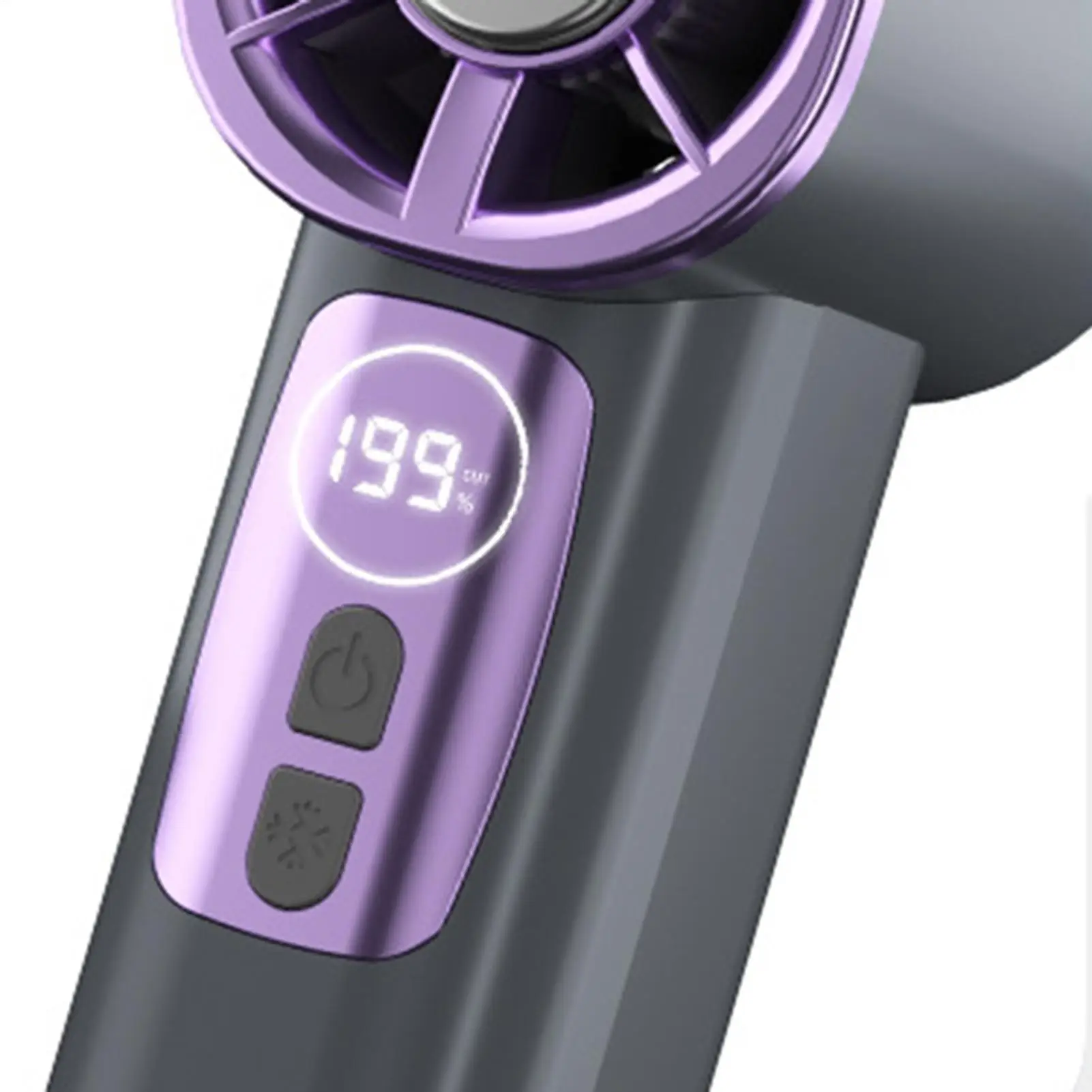 Portable Car Fan 199-speed Ventilator with Clip and Hook LED Display USB Charging Handheld Fan for Kids Adults Travel Car view 4