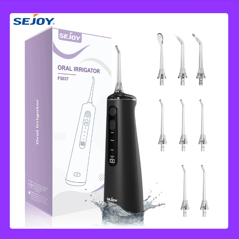 

SEJOY Dental Oral lrrigator USB Rechargeable Teeth Cleaner Portable Dental Water Flosser 4 Modes IPX7 Mouth Washing Machine