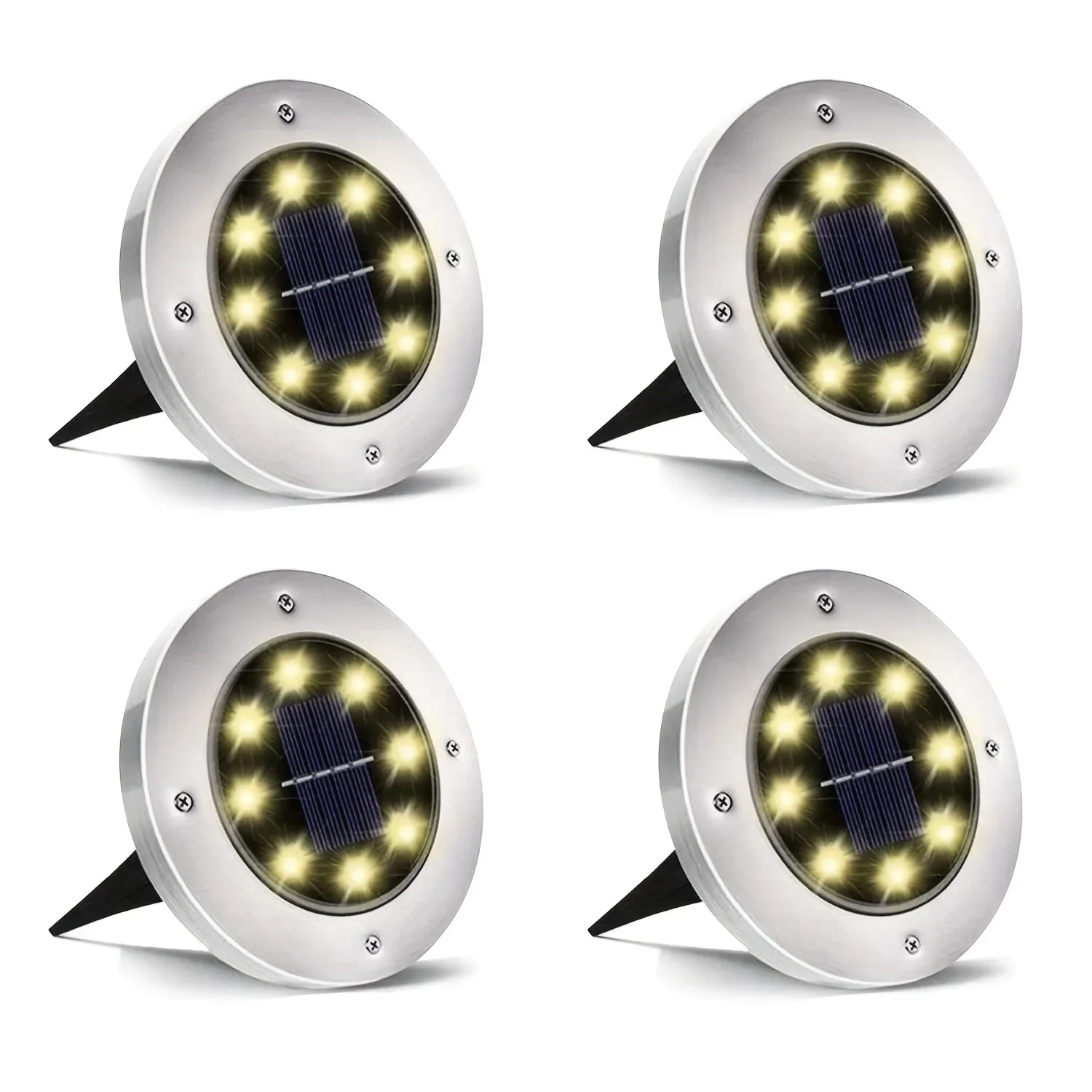 Solar Ground Light Outdoor Waterproof IP68 LED Pathway Light for Yard Driveway Garden Lawn 1-4pcs