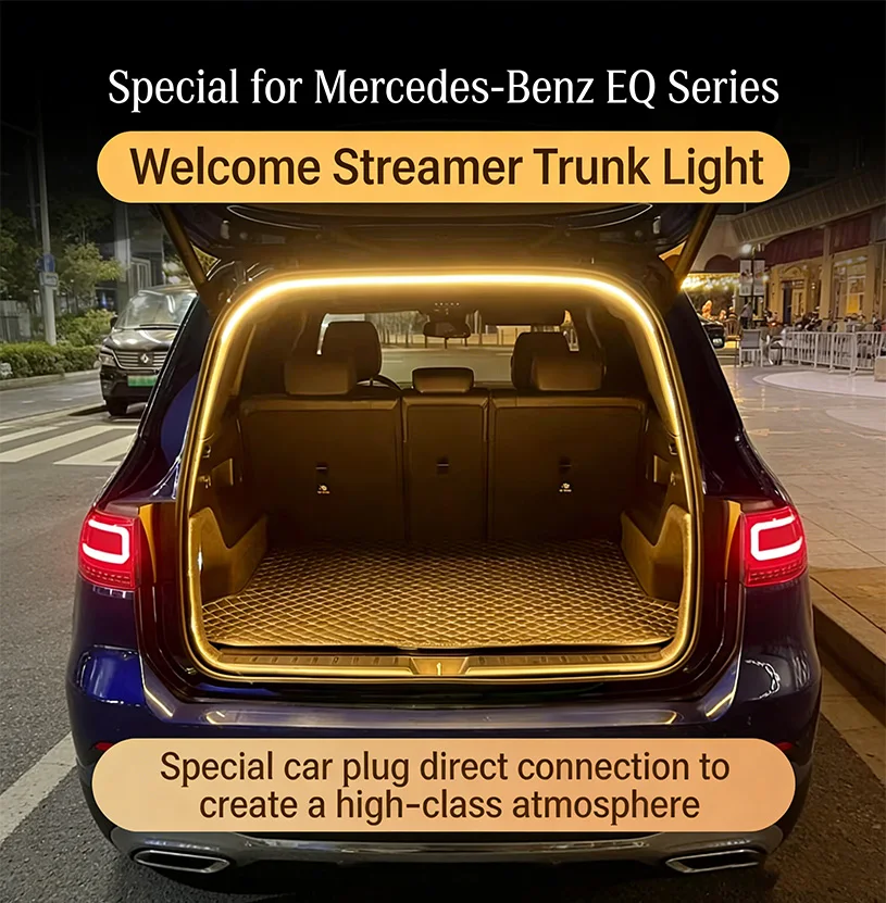 

LED Rear Trunk Light Bar For Mercedes-Benz EQ Series SUV EQC White Warm White Non-Destructive Plug & Play Atmosphere Lamp