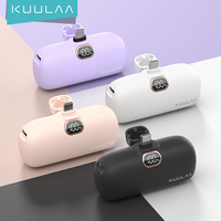 KUULAA 5000mAh Mini Power Bank Portable Charger External Battery Fast Charging PowerBank For iPhone 16 15 14 13 Xiaomi Samsung