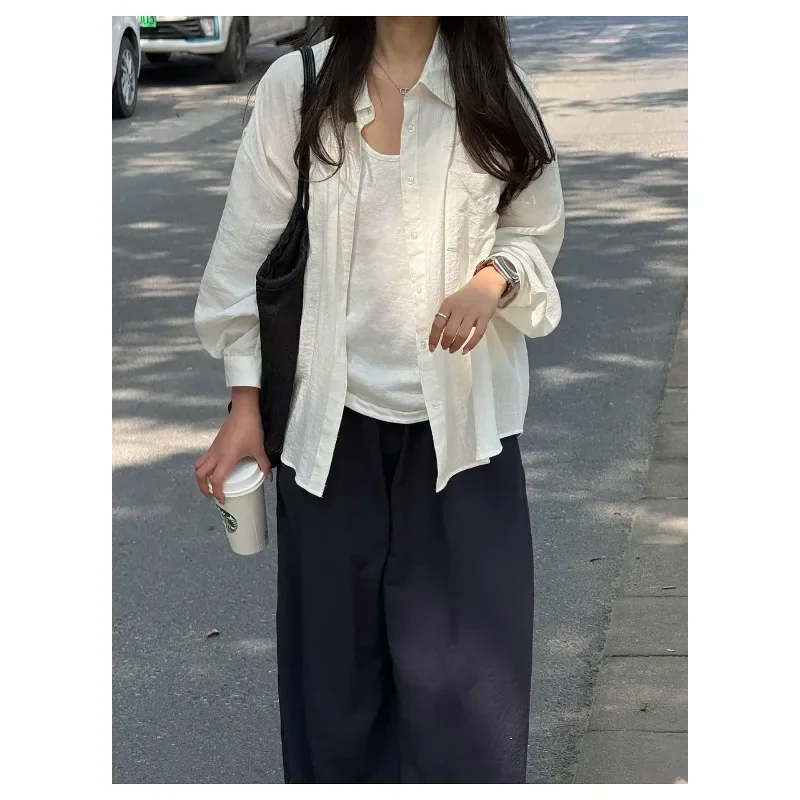 Comfortable and Casual Summer Loose U-neck Lazy Bottoming Top Women's Basic Versatile I-shaped Suspender Simple Temperament Vest