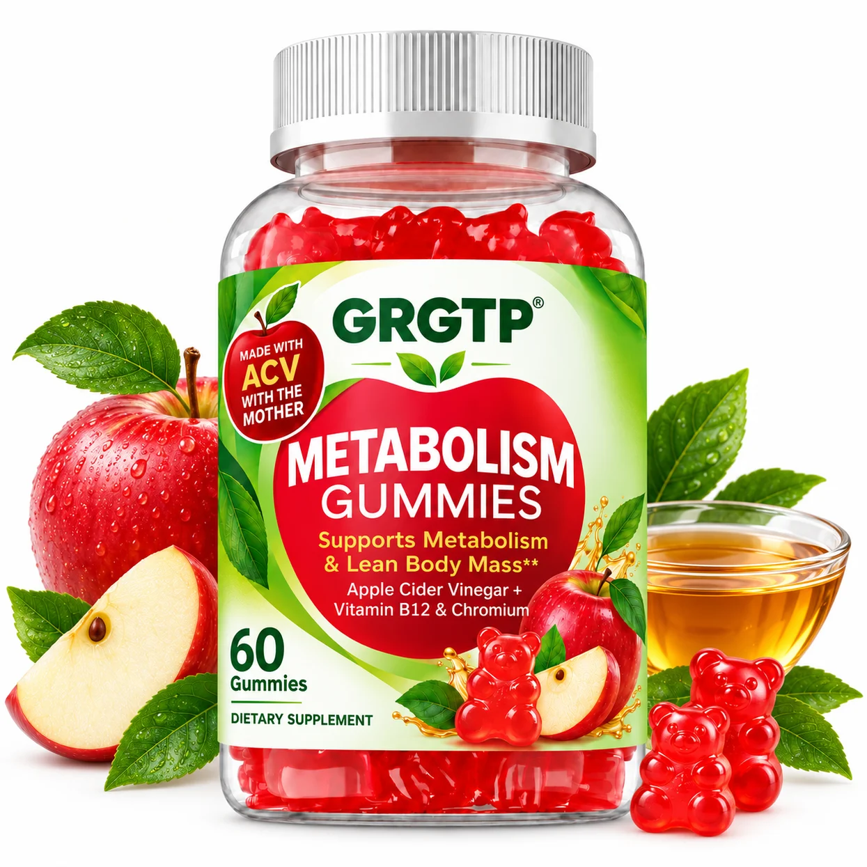 Metabolism Gummies - Detox, Appetite Control, Supports Energy Metabolism, Helps Stay Active, Reduce Fatigue, Improve Memory