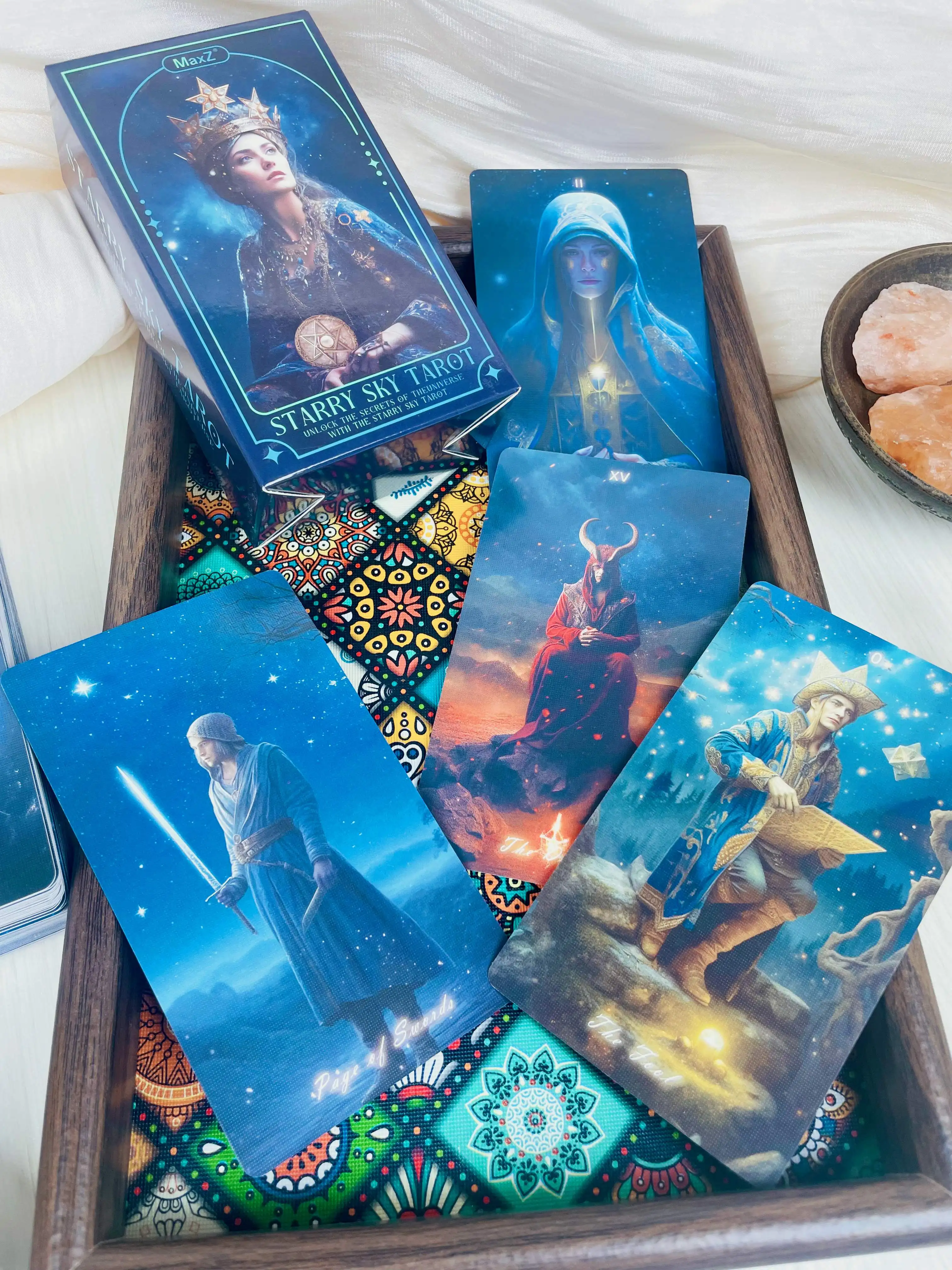

New Starry Sky Tarot Cards 78 Pcs Set English Version Astrology Galaxy Universe Theme Oracle Deck For Beginners Divination Gift