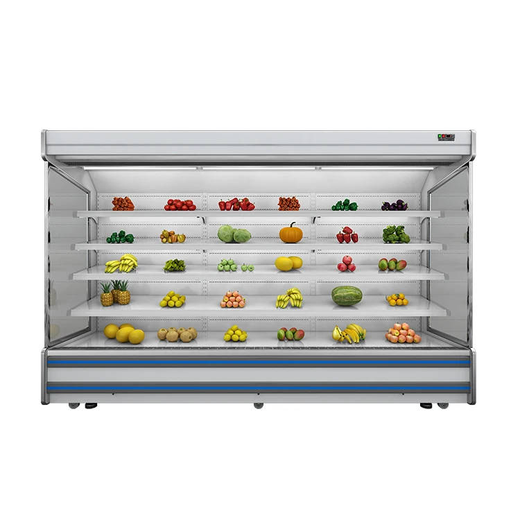Supermarket Single-Temperature Display Refrigerator Open Multideck Chiller with Remote Compressor for Fruits and Vegetables