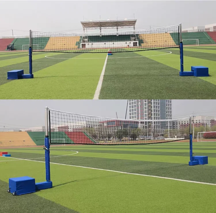 ตาข่ายวอลเลย์บอลคุณภาพสูง พร้อมโครงสำหรับสนามฟุตบอล รั้วสนามกีฬา วอลเลย์บอล เทนนิส แบดมินตัน