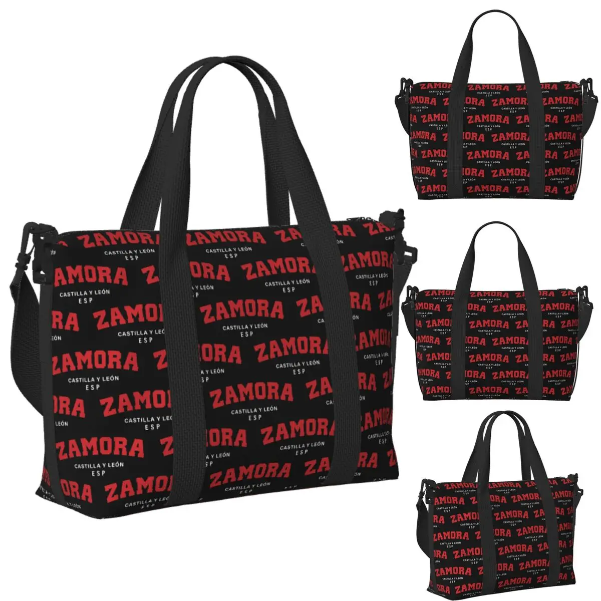 

Custom Zamora Castilla And Leon Spain Beach Travel Bag Large Capacity Tote Bags for Gym Yoga Women Shopping Duffle Shoulder Bag