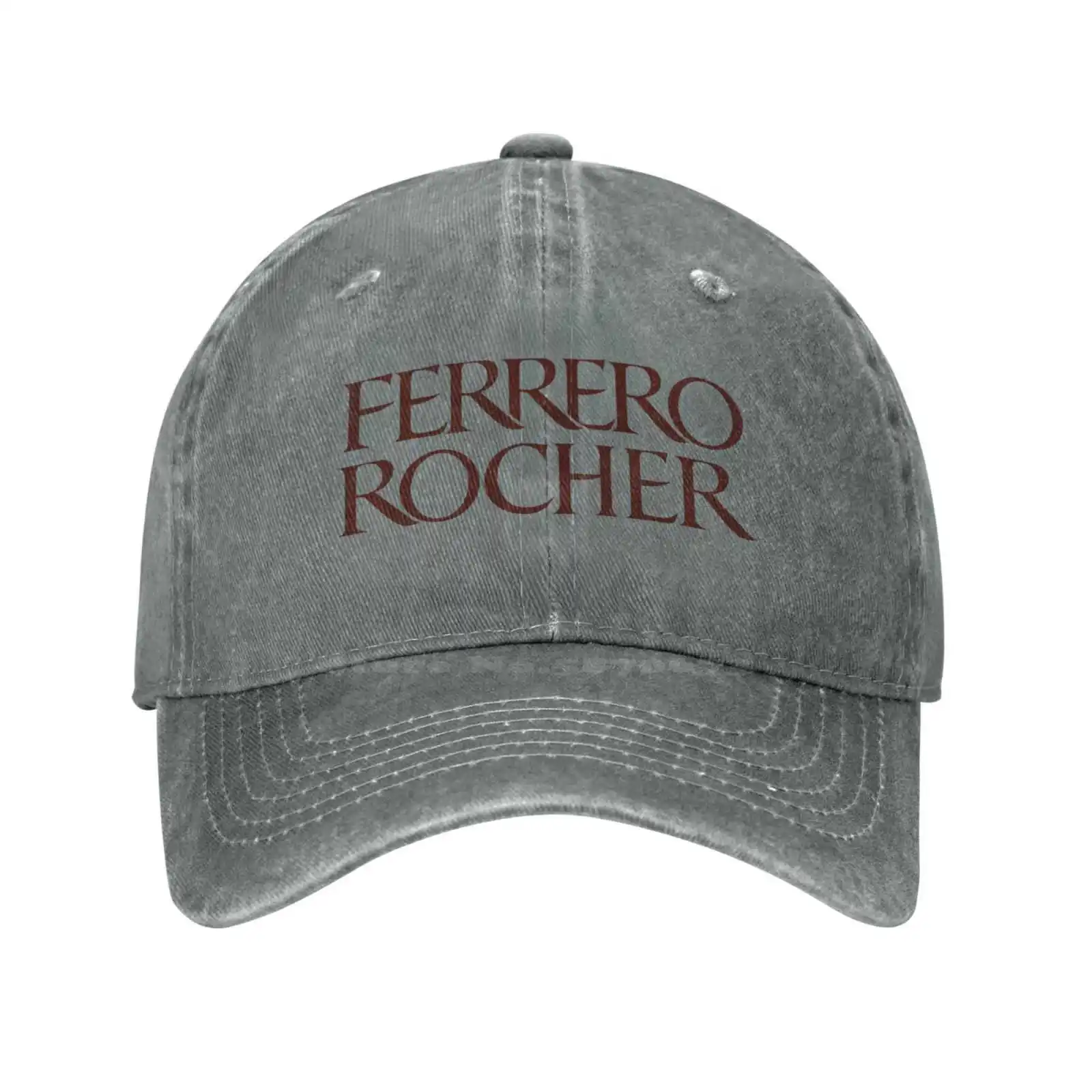 Ferrero Rocher Logo Baseball Cap, Qualidade Denim Cap, Chapéu De Malha