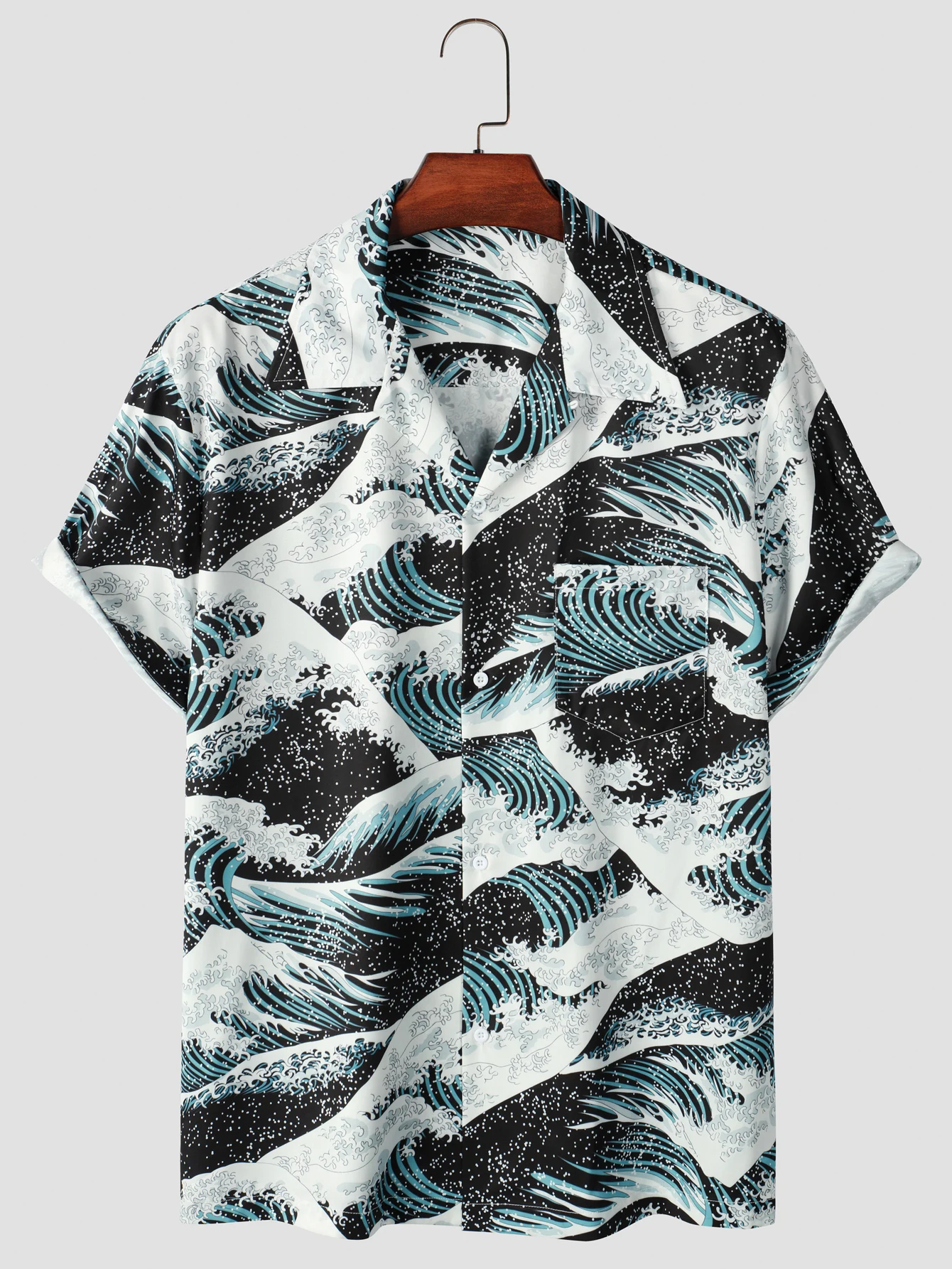 Men\'s Hawaiian Shirt - Perfect For Summer Vacation And Casual Wear, Short Sleeve Button Up With Chest Pocket And Stylish Graphic