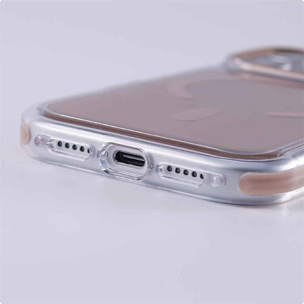 Przezroczyste, odporne na wstrząsy etui z magnetycznym zderzakiem do iPhone 18 17 Pro Max, kompatybilne z Magsafe, zabezpieczone przed upadkiem, z funkcją bezprzewodowego ładowania i metalową osłoną obiektywu. — zdjęcie produktu 6