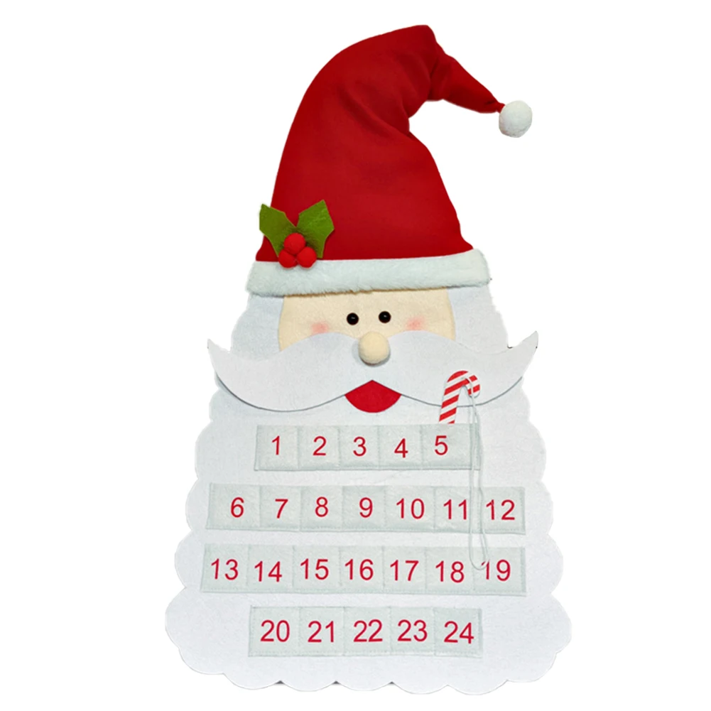 

Christmas Party Felt Christmas Calendar Advent Calendar As Show Joyful Festival Decoration Adorable Santa Design