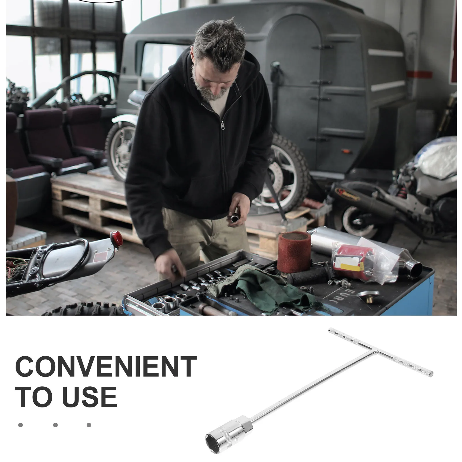 مجموعة مفاتيح ربط على شكل حرف T، هيكل فولاذي متين للاستخدام متعدد الاستخدامات في مجموعة مقابس مقبض T متعددة المجال #6