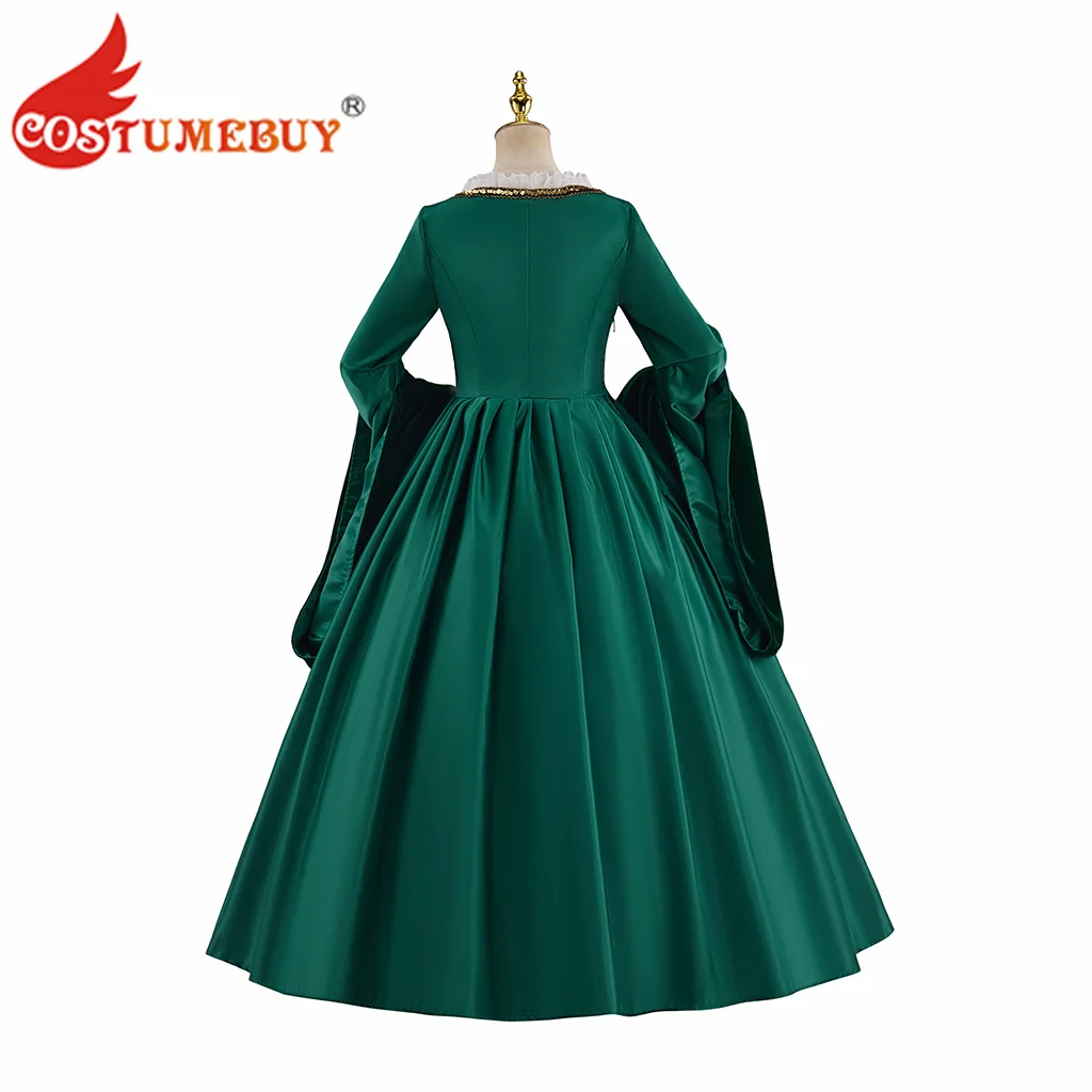 Queen Anne Boleyn Dress Green Ball Gown Victorian Renaissance Elizabeth Tudor Period Dress Halloween Outfit view 4