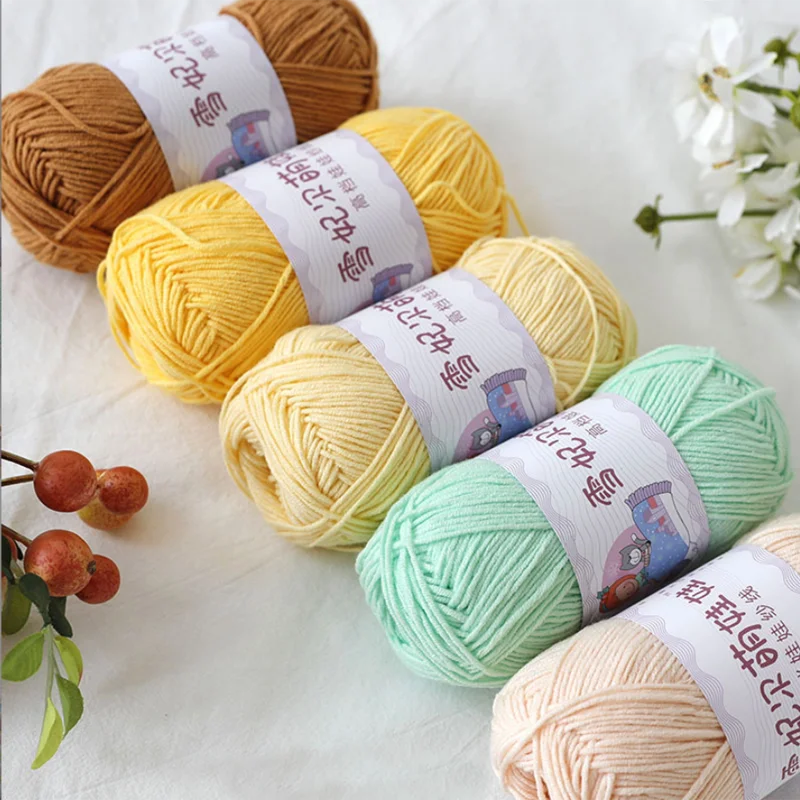 40g Ball Of Yarn Soft 4-strand Milk Cotton Crocheted Knitting For DIY Hat Scarf Handicraft Weaving