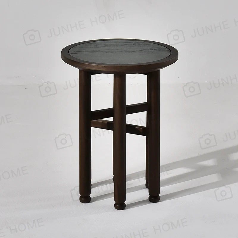 Round marble table top side table, designer home living room sofa next to small table, furniture customization