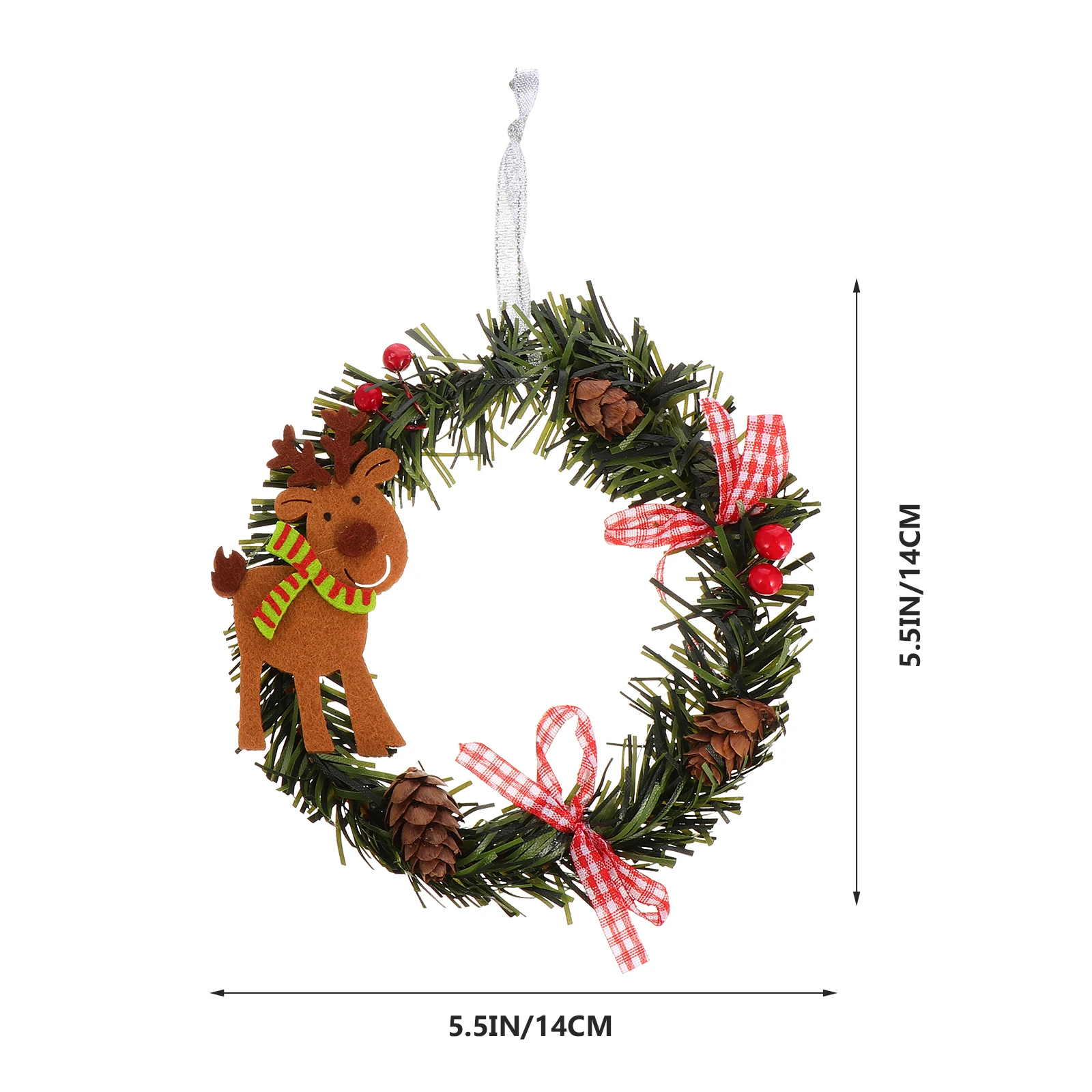 

2 Pcs Merry Christmas Garland Wreath Pendant Emulational Door Hanging Simulated Adornment