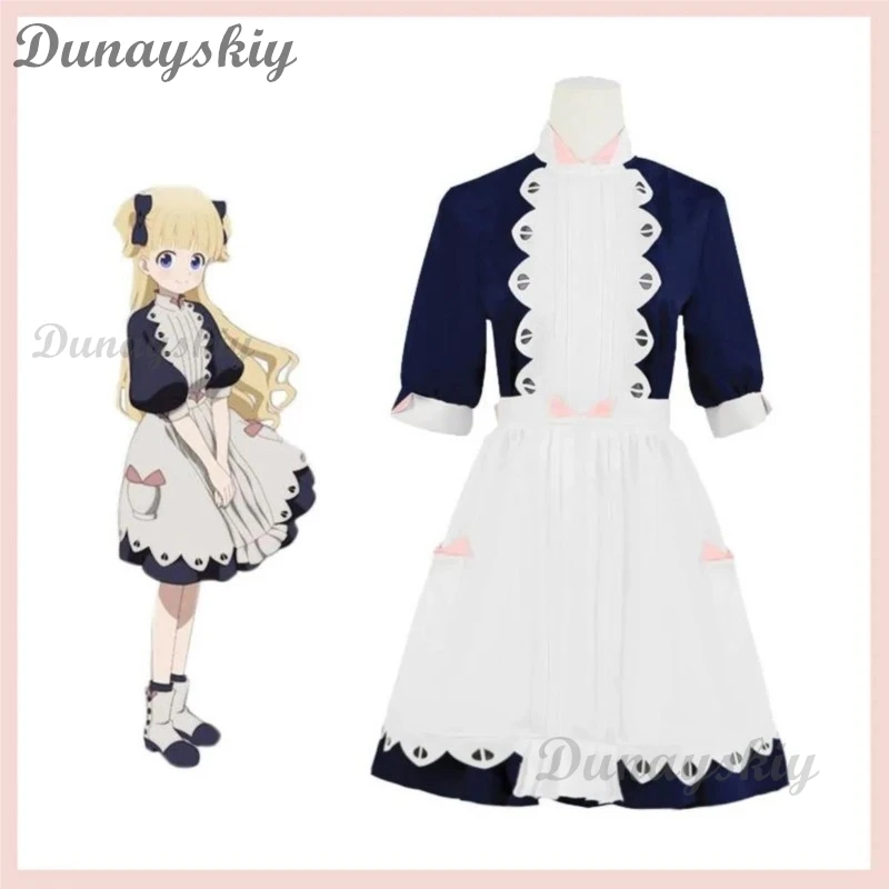 Anime Shadows House Emilico Cosplay Costume Wig Blue White Skirt Lolita Princess Dress Woman Lovely Kawaii Birthday Party Suit