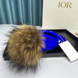 2024 Winter Hats For Women Solid Design fur pompom hat Skullies Hat