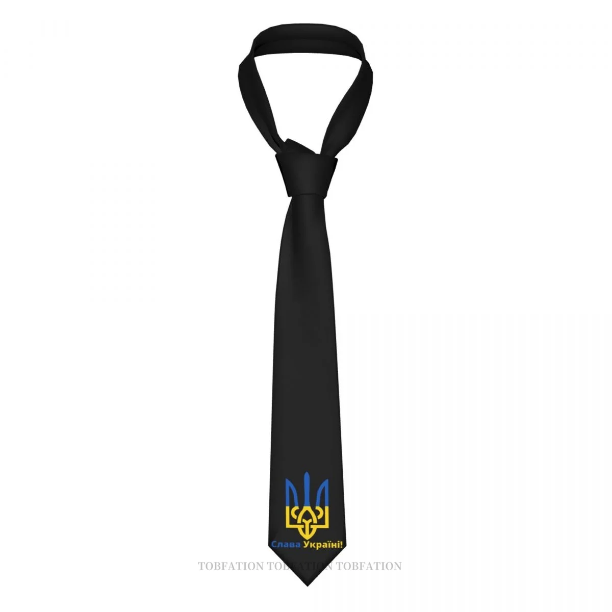 Ukraine Symbol Print Ties Casual Unisex Neck Tie Daily Wear Narrow Striped Slim Cravat