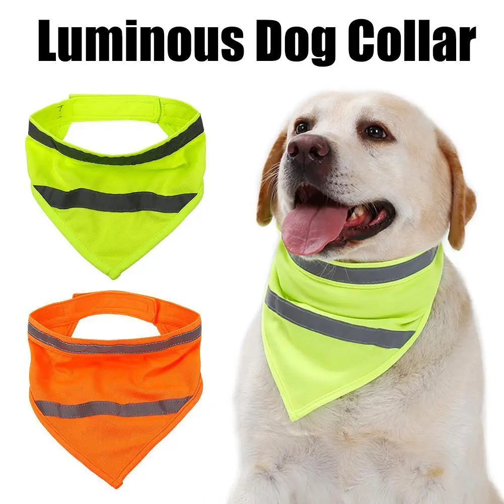 Dog Reflective Bandanas Pet Triangular Towel Scarf Bright Color Polyester Bib