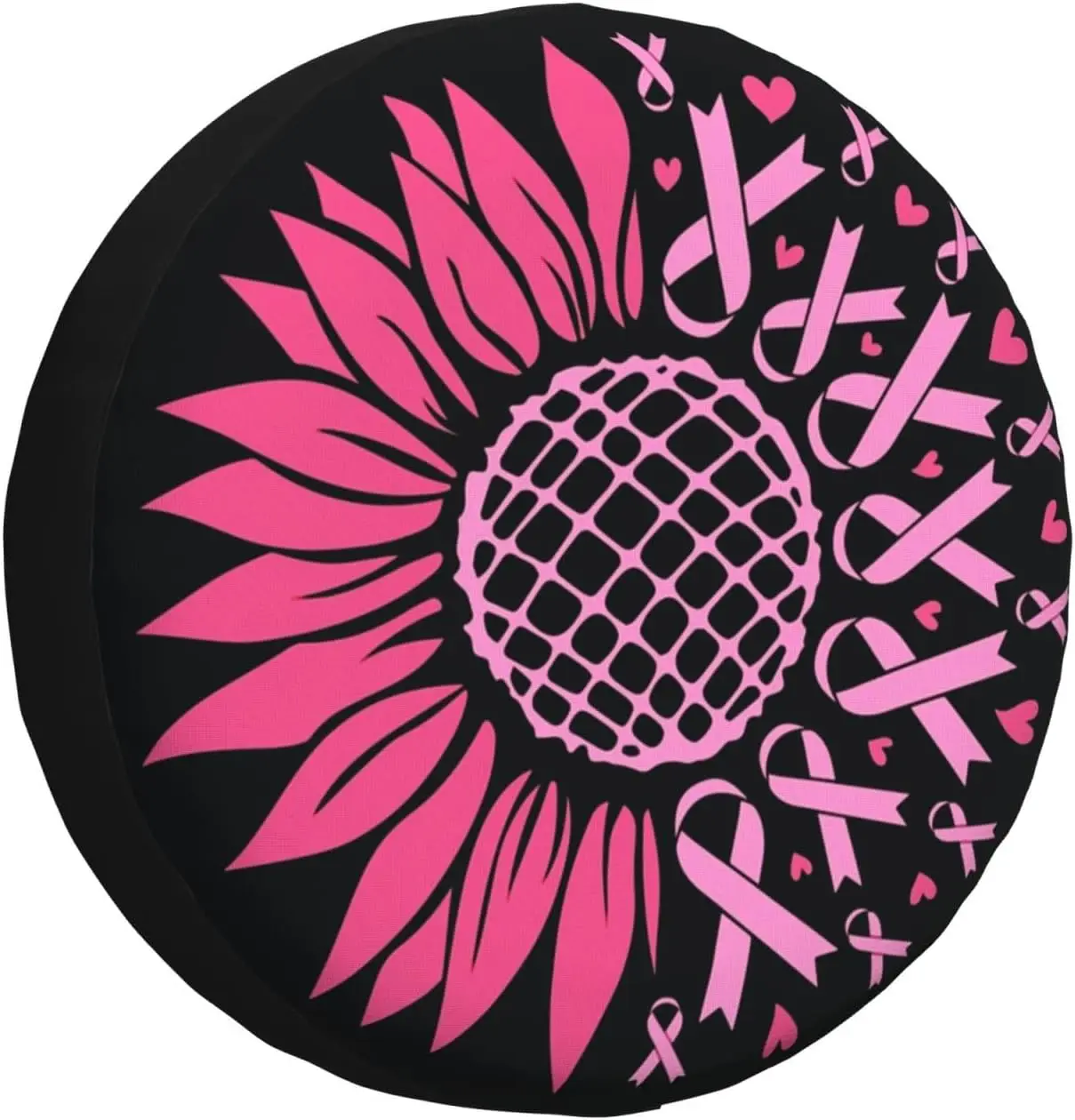 Capa de pneu sobressalente para conscientização do câncer de mama, protetores de roda universais à prova de intempéries para inverno, para rv e campista