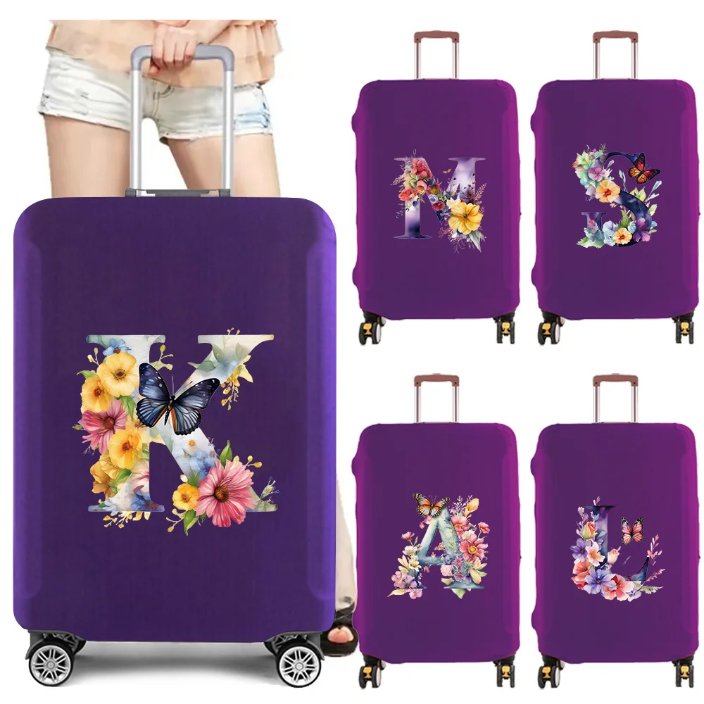 

2025 New Trolley Box Cover Thick Elastic Luggage Cover Protector Butterfly Letter Pattern Series 18-32inch Travel Accessories