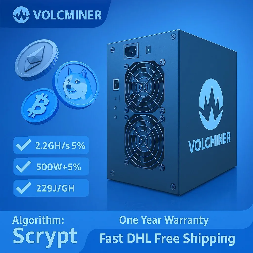 

СОВЕРШЕННО НОВЫЙ новый запас VolcMiner D1 Mini LTC и Doge Coin Miner 2,2 ГГц/с 500 Вт Ship Express