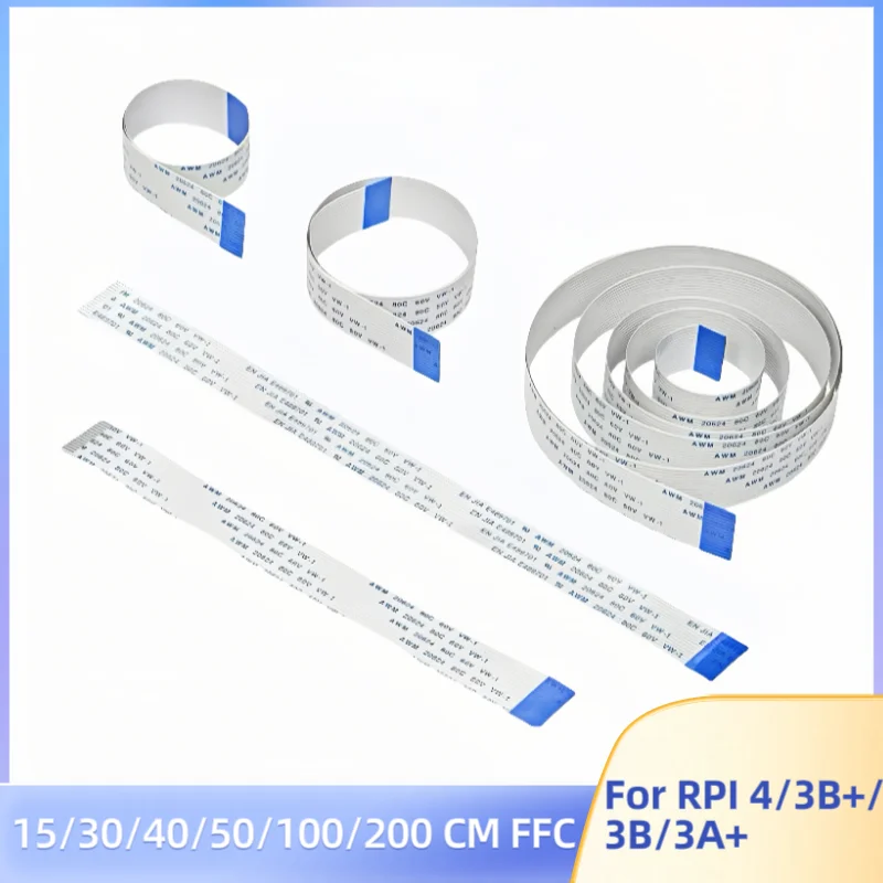 Raspberry Pi Ribbon FFC 1M 1M 60/50/40/30/15CM Camera Cable for RPI 4B 3B+ 3B 3A+