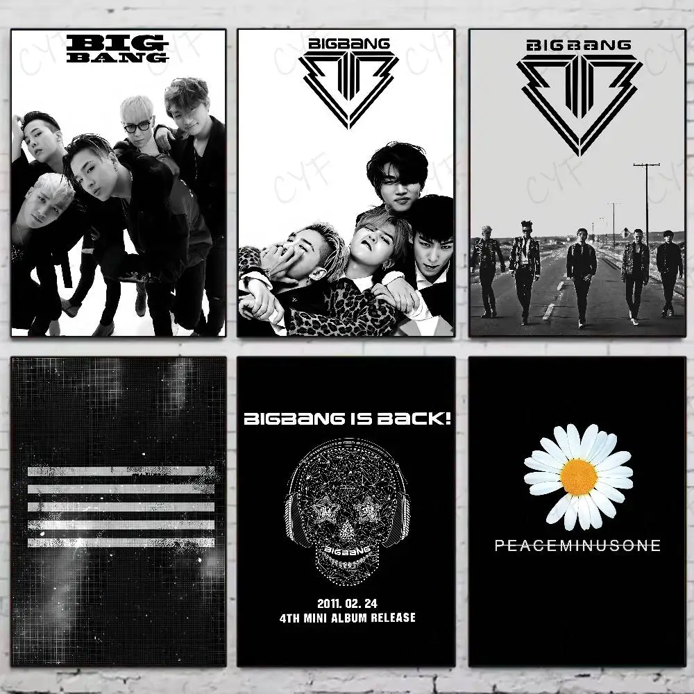1PC Koreanische Pop Band B-BIGBANG Poster Wasserdichte Wand Kunst Aufkleber Für Bar Wohnzimmer Vintage Room Decor Hohe Qualität drucken Geschenk