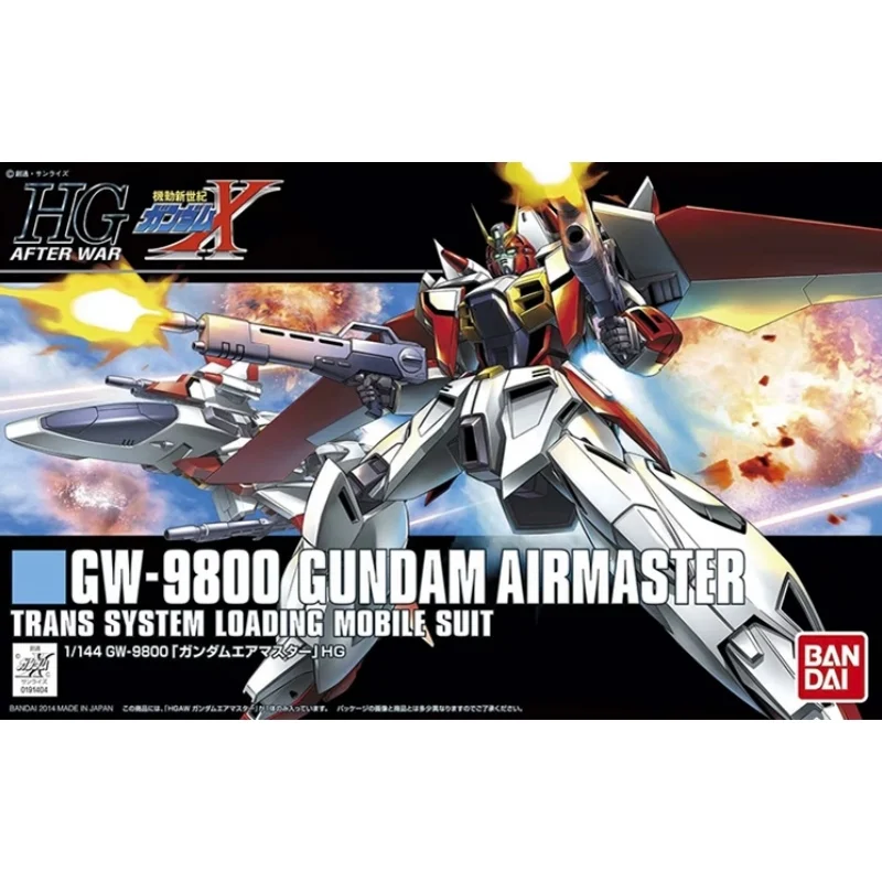 BANDAI-figuras de acción de plástico para niños, Kit de modelos de GUNDAM AIRMASTER Gundam, HG 1/144 GW-9800, Robot de calidad, regalo