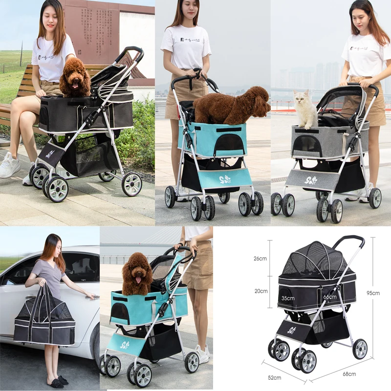 

2024 Newest Pet Stroller for Dogs To Go Out with Small Detachable Folding Professional Dog Stroller for Cats To Travel Out With