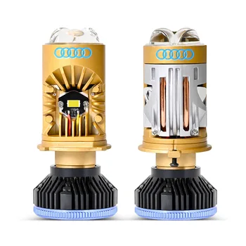 Bi LED H4 프로젝터 렌즈, 하이 로우 빔 T8pro 자동차 전구, Canbus 30000LM H4 자동 오토바이 LED 램프, 렌즈 터보 선풍기 포함, 180W