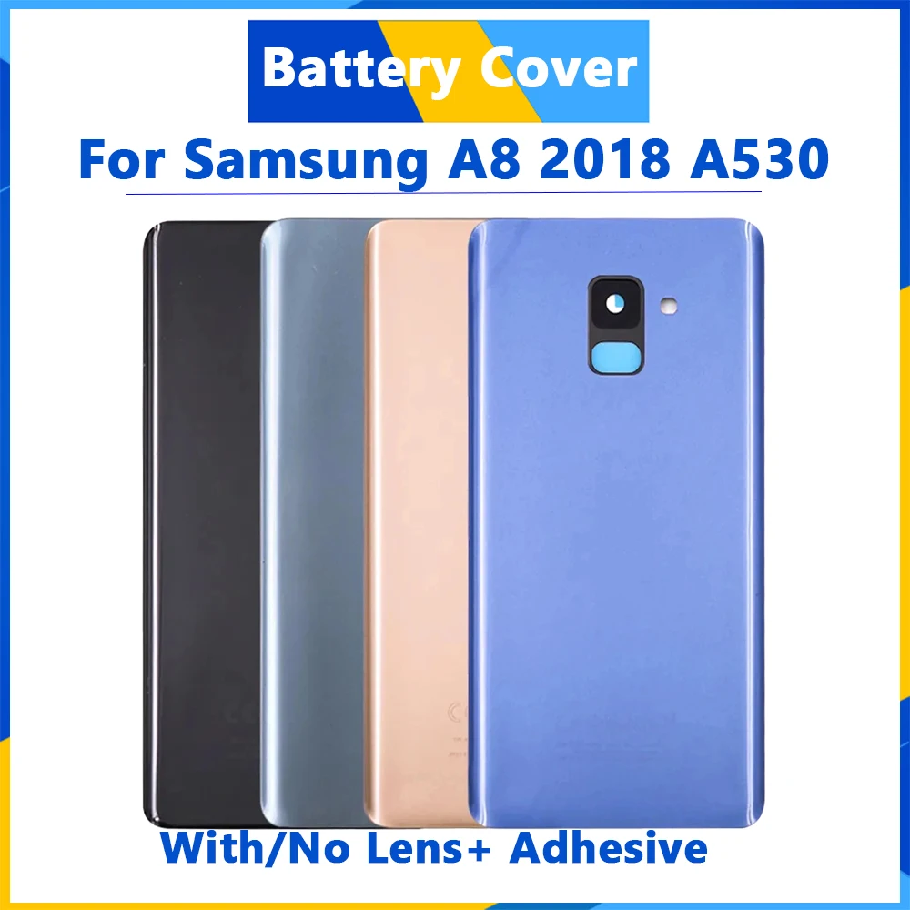 

Новинка для Samsung Galaxy A8 2018 A530 A530F SM-A530F задняя крышка батарейного отсека A530 Задняя стеклянная панель Корпус клейкая Замена
