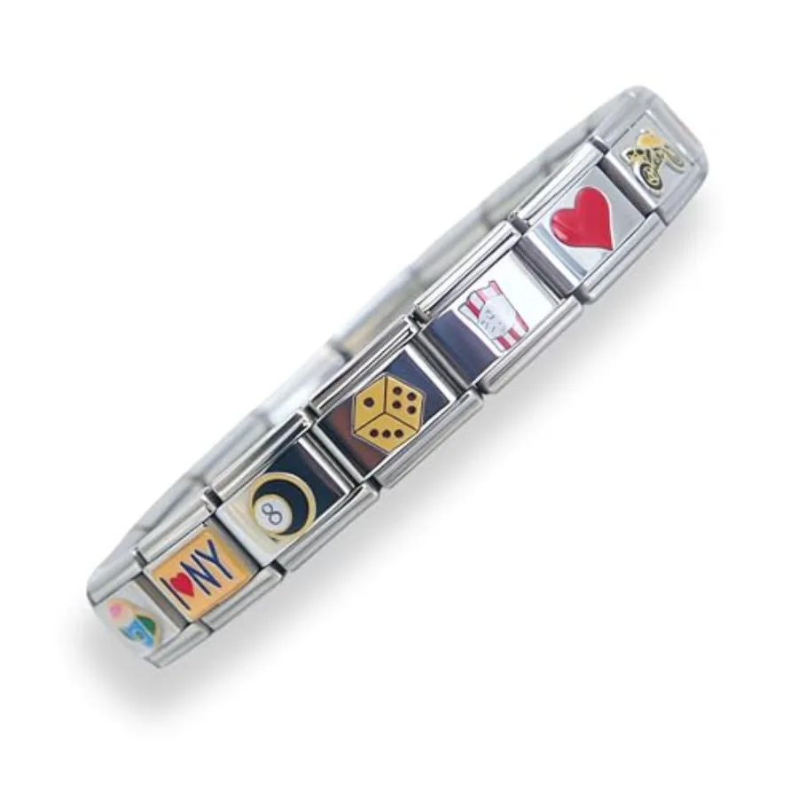 

Complete Italian Charm Bracelets- FULL Set of 18 Charms! The Perfect Starter Bracelet- Trendy Customizable Stainless Steel Char