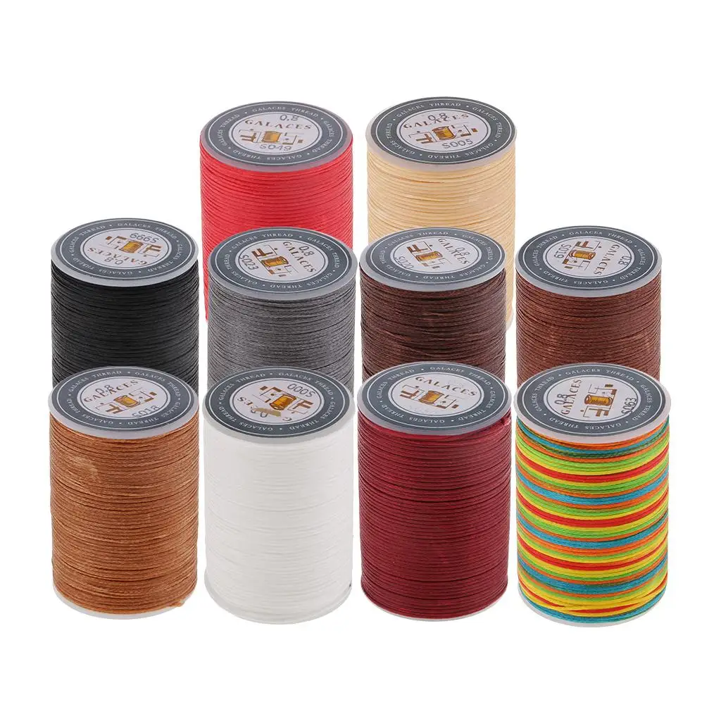 DIY Jewelry Making Cords Waxed Polyester Thread Flat Beading Wire for Wrapping Stringing Lacing and Leather Sewing Work
