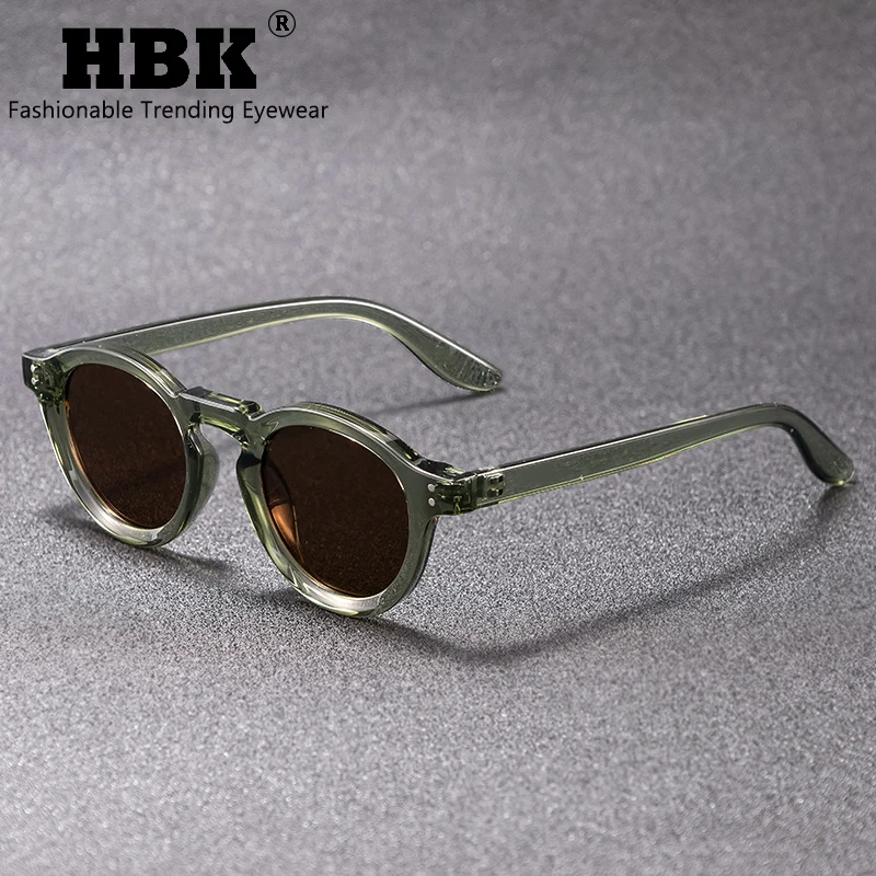 

HBK Fashion RetroSunglasses Men TR90 High-Quality Polarized TAC Lenses Round Sun Glasses Women Driving Fishing Eyewear Travel