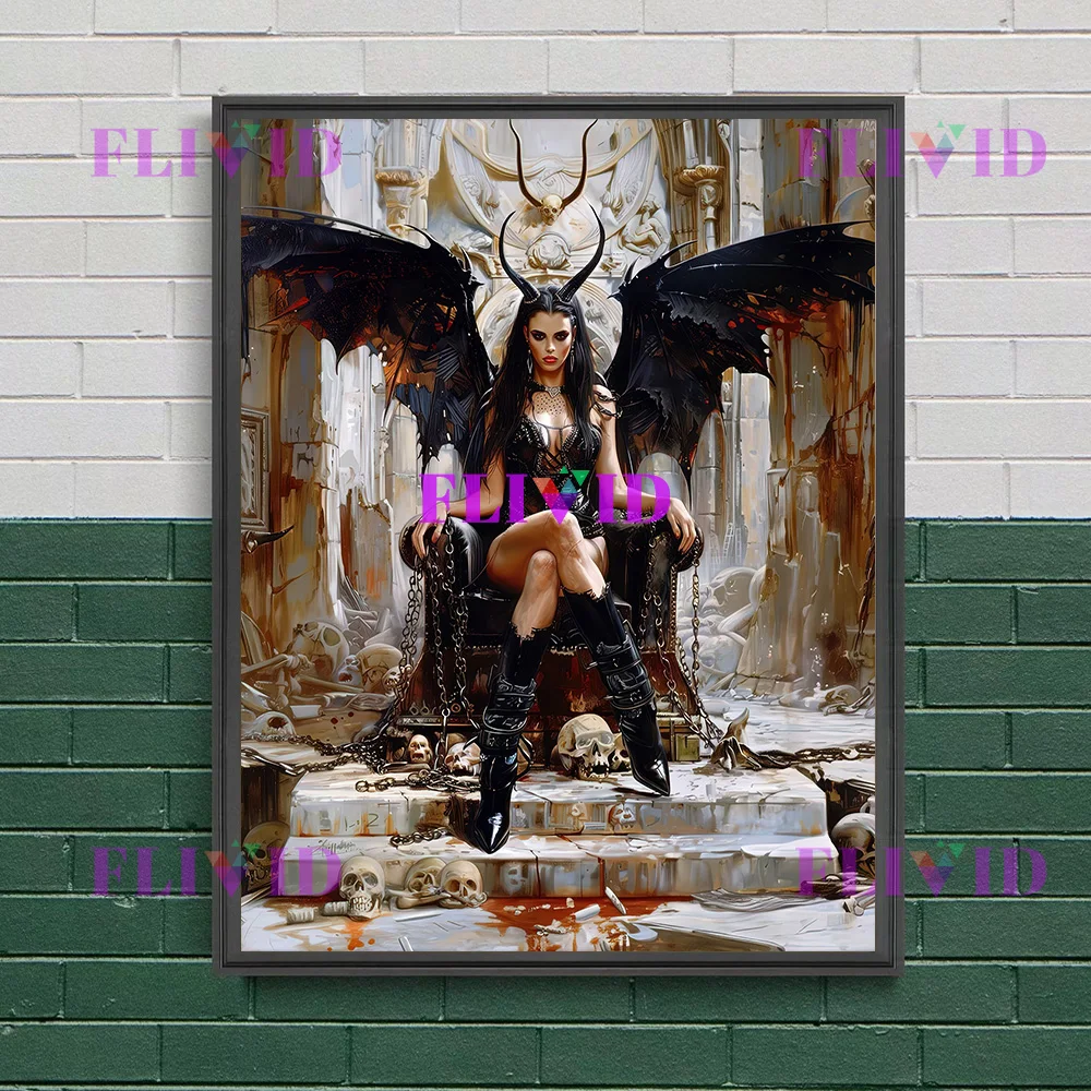 Lilith Demon Princess Dark Witch Aesthetics Art Poster Print Home Decor,Demon Queen Occult Witchcraft Wiccan Wall Art Print