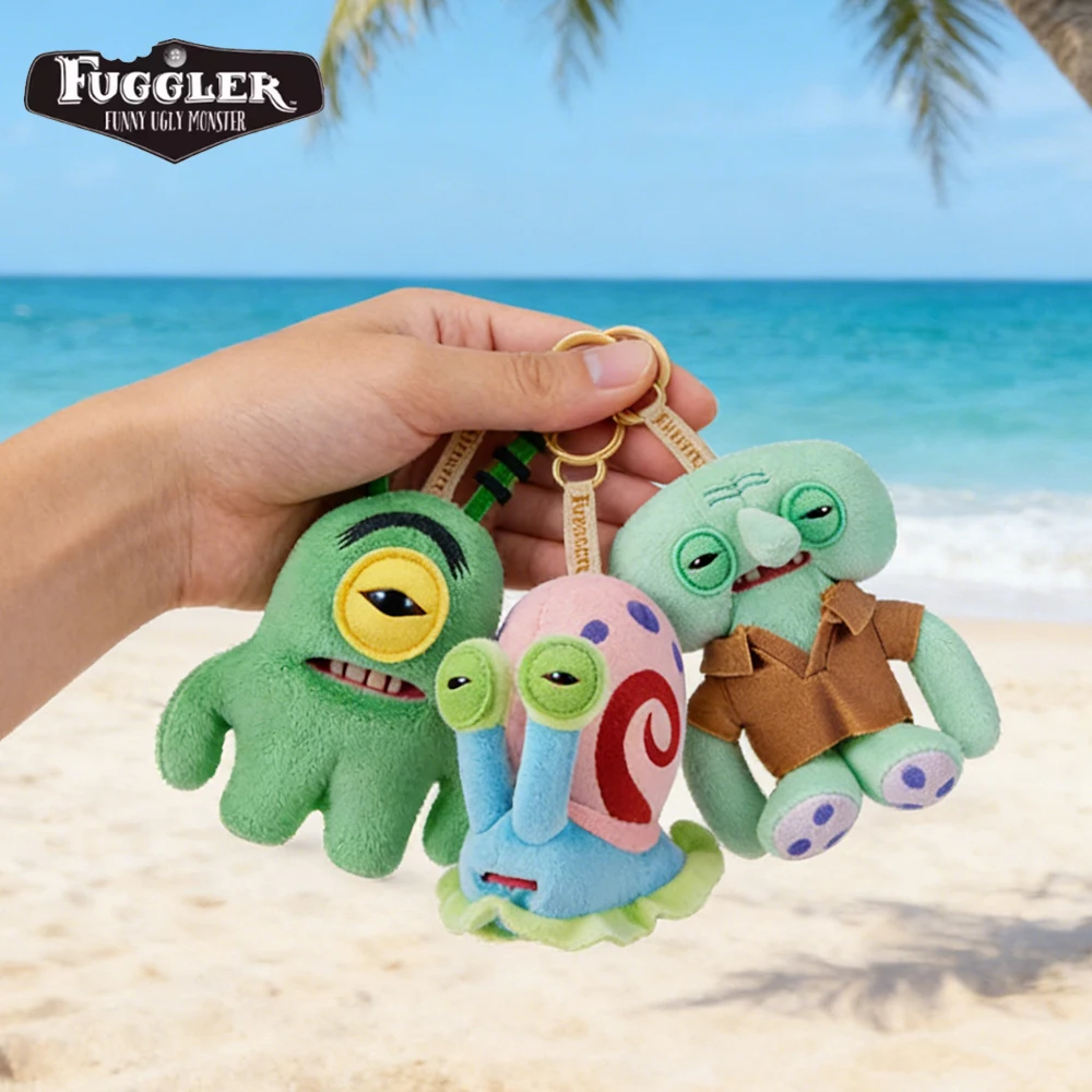 Image of Fuggler mit SpongeBob Schwammkopf Original Plüschfiguren Puppe Patrick Star Sheldon J. Plankton Monster Stofftier-Anhänger Spielzeug Geschenk