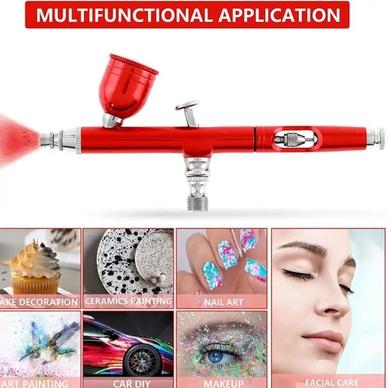 U1JB Aerografo con alimentazione a gravità a doppia azione da 0,3 mm per manicure per unghie Spazzola portatile con a