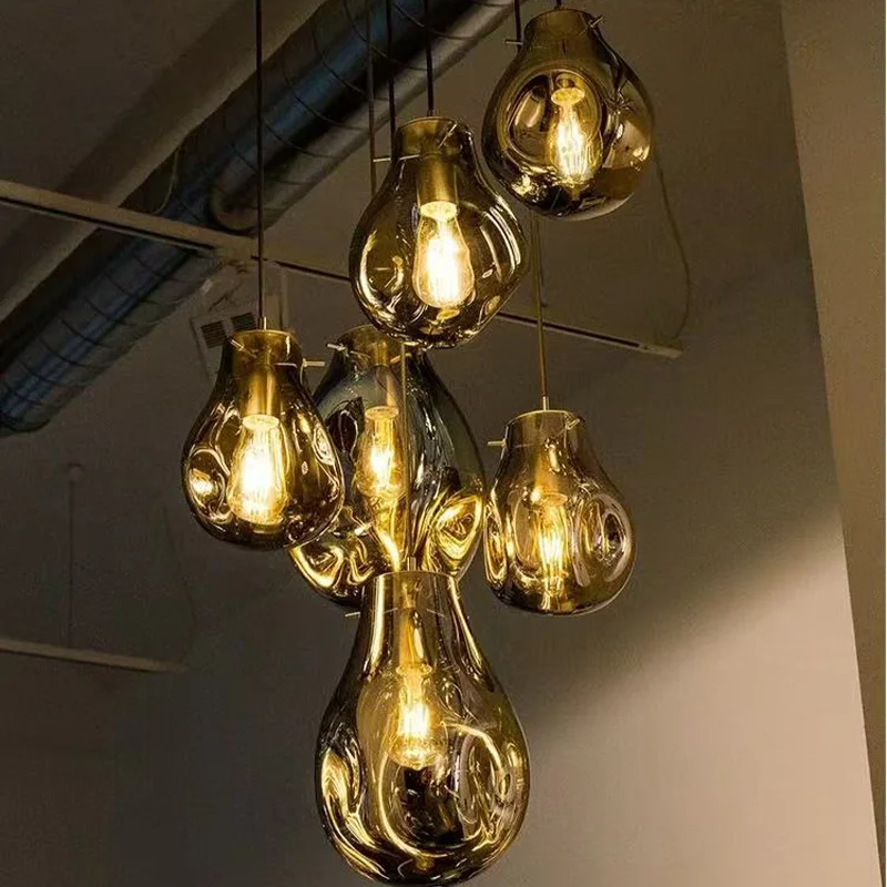 

2025 New Designer Hand Blown Glass Chandelier Nordic Modern Pendant Lamp Adjustable Ceiling Luster Light for Living Room Bedroom