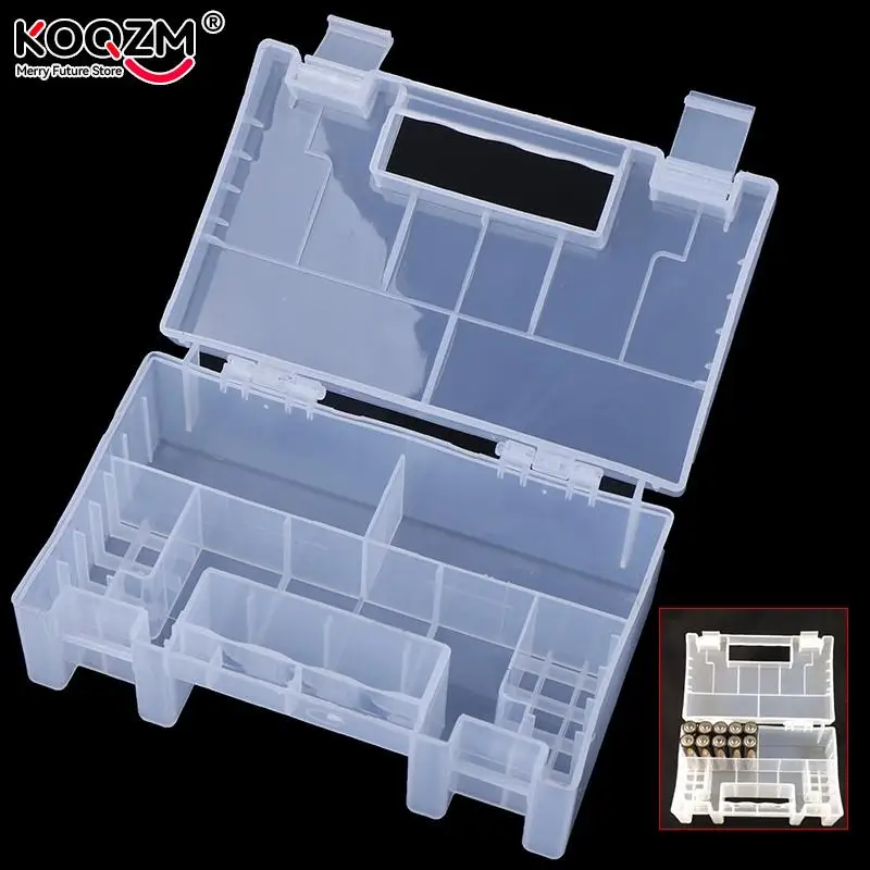 1pc Battery Case Holder Storage Box Inner Compartment Anti Impact Large Capacity Clear Wear Resistant Practical Container AA AAA