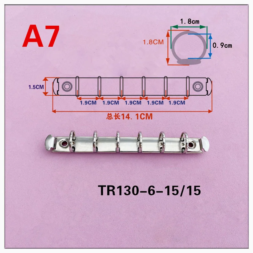 Clips de carpeta de 15MM de diámetro, A7, A6, A5, B5, plata, oro, bronce, cobre