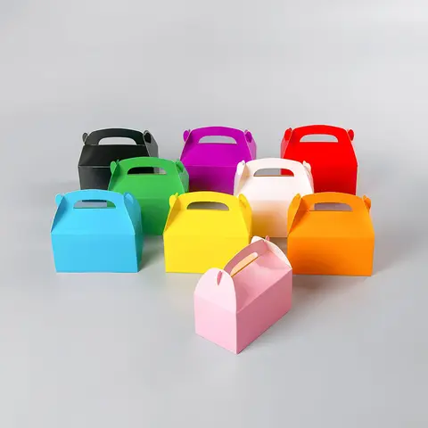 10pcs 새로운 휴대용 선물 상자 웨딩 생일 아기 환영 파티 선물 포장 크리 에이 티브 도시락 상자 캔디 초콜릿 케이크 선물 상자
