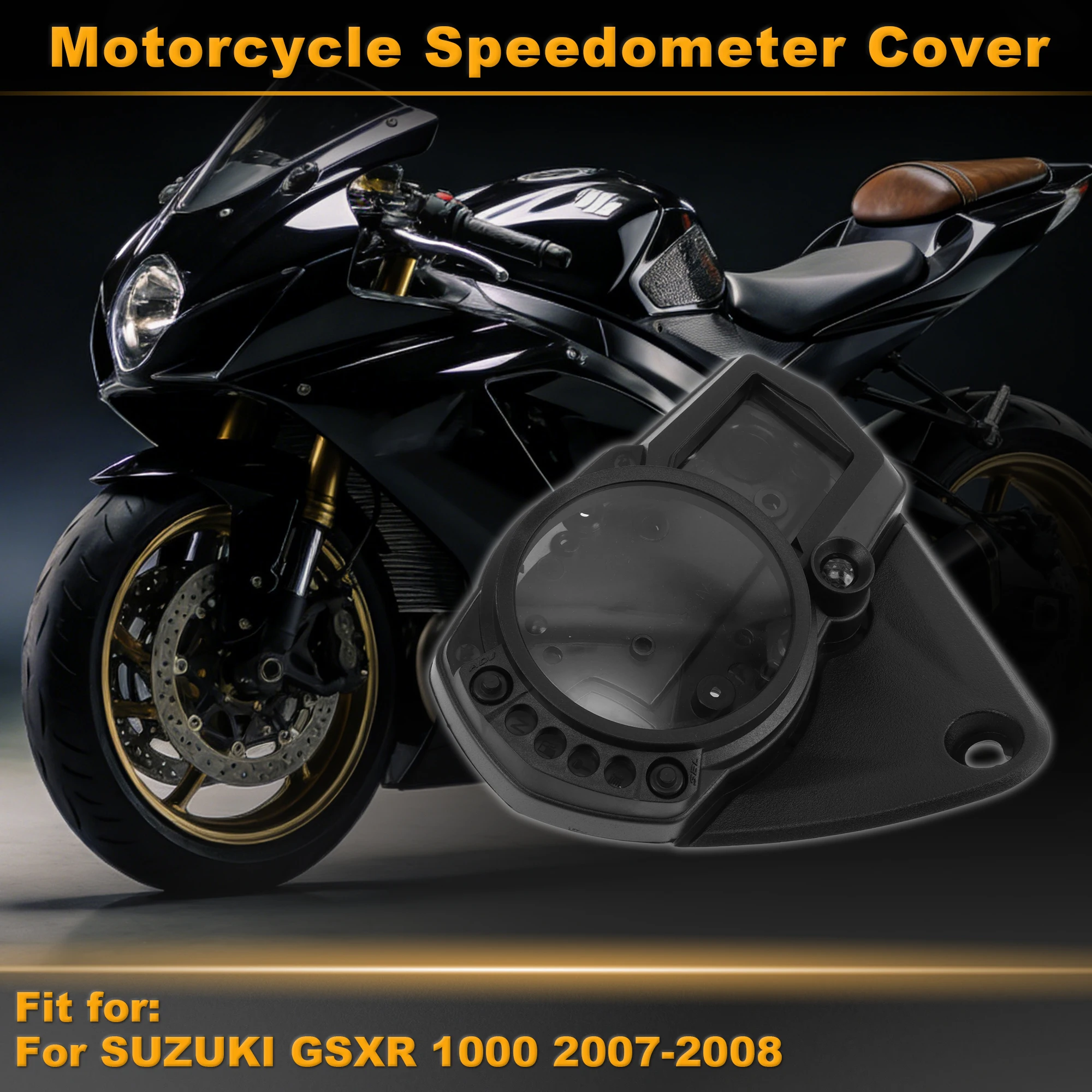 Motoforti Speedometer Gauge Cover for SUZUKI GSXR 1000 07-08 Black 1 Pcs