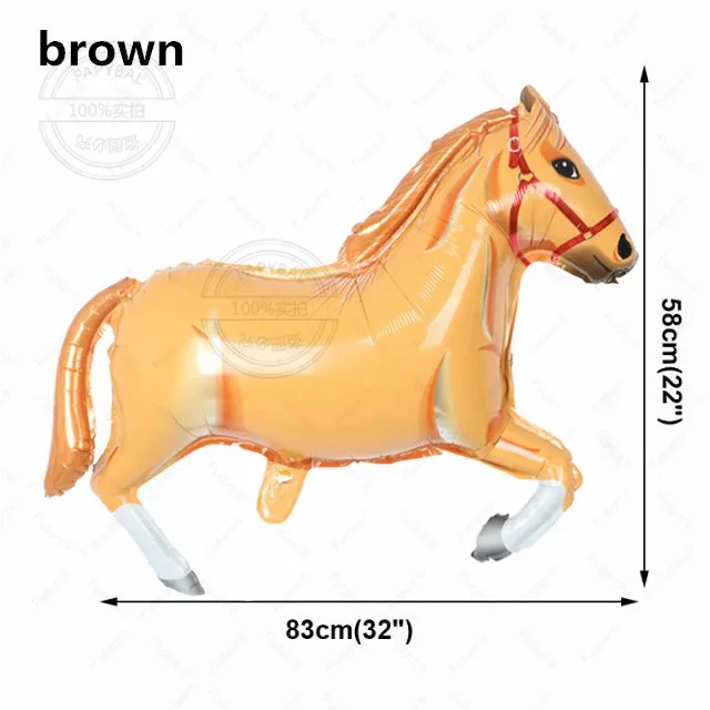 1PC New Pentium Horse-shaped Balloon Animal Pony Genie Aluminum Film Ball Farm Freedom Cowboy Baby Birthday Party Decorations