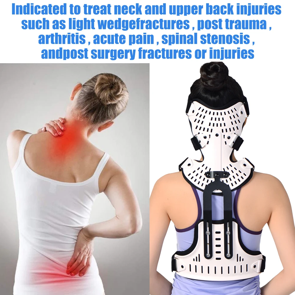 1Set Posture Corrector Cervical Thoracic Orthotics Adjustable Head Neck Chest Fixed Brace Traction Device Lumbar Spine Support