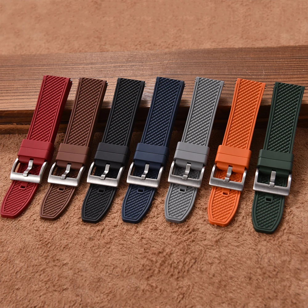18mm 20mm 22mm 24mm 고품질 총알 모양  - Fkm Rubber Dive Watch Strap 20Mm 리뷰 및 가격